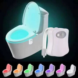 Led Toilet Night Light Bathroom Motion Sensor 8 Color Changing Soft Glow Night Lamp