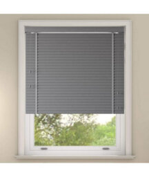Faux Wood Venetian Blind With Tapes 200Cm Drop 165Cm Wide Light Grey