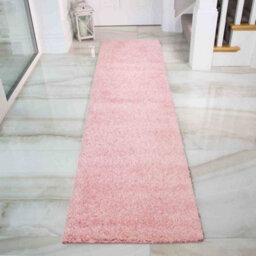 Loomed Soft Value Blush Pink Shaggy Runner Rug 60X230Cm - thumbnail 1