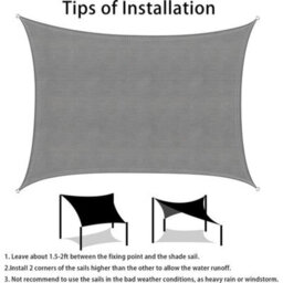 Grey 2X3M Rectangular Shade Sail Waterproof Uv Resistant - thumbnail 5