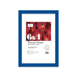 "6X4"" Blue Frame With Mount For 4X3"" Pictures 20mm Slim Edge Portrait And Landscape Display With Wall Hooks And Kickstand" - thumbnail 1