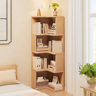 4 Tier Corner Wood Bookcase Storage Shelf Unit 39 X 39 X 126 Cm - image 1