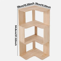 4 Tier Corner Wood Bookcase Storage Shelf Unit 39 X 39 X 126 Cm - thumbnail 2