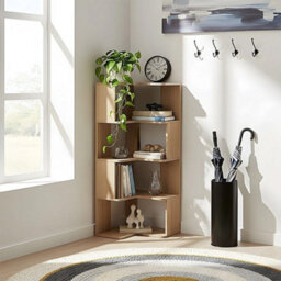 4 Tier Corner Wood Bookcase Storage Shelf Unit 39 X 39 X 126 Cm - thumbnail 3