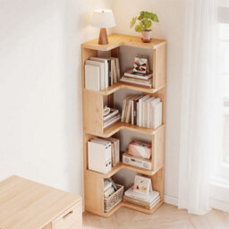 4 Tier Corner Wood Bookcase Storage Shelf Unit 39 X 39 X 126 Cm - thumbnail 4