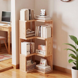 4 Tier Corner Wood Bookcase Storage Shelf Unit 39 X 39 X 126 Cm - thumbnail 5