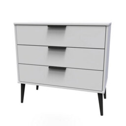 Hong Kong Ready Assembled Matt Grey No Effect 3 Drawer Wide Chest (H)695mm (W)765mm (D)415mm - thumbnail 1