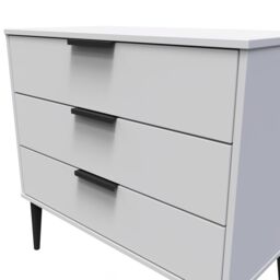 Hong Kong Ready Assembled Matt Grey No Effect 3 Drawer Wide Chest (H)695mm (W)765mm (D)415mm - thumbnail 4