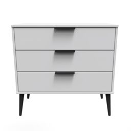Hong Kong Ready Assembled Matt Grey No Effect 3 Drawer Wide Chest (H)695mm (W)765mm (D)415mm - thumbnail 2