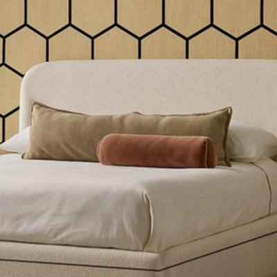 "Urban Textures Luxury 20"" High Boucle Fabric Upholstered Mira Bed Headboard - Cream" - image 1