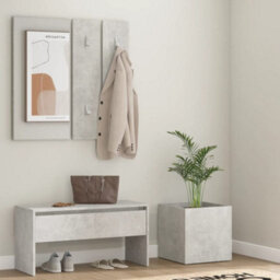 Walplus Hallway Furniture Set Concrete Grey Engineered Wood