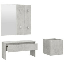 Walplus Hallway Furniture Set Concrete Grey Engineered Wood - thumbnail 5