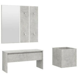 Walplus Hallway Furniture Set Concrete Grey Engineered Wood - thumbnail 2