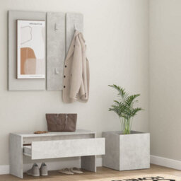 Walplus Hallway Furniture Set Concrete Grey Engineered Wood - thumbnail 3