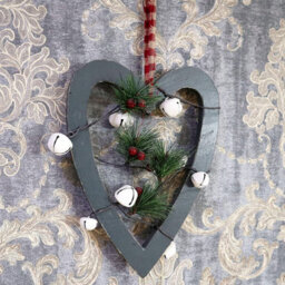 Shatchi Wooden Hanging Decoration Heart Shape Green 18X1.2X23 Cm - thumbnail 5