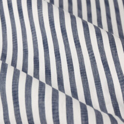 Yard Hebden Striped Cotton Blackout Pencil Pleat Curtains, Navy, (W) 117 X (D) 137Cm - thumbnail 6