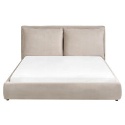 Beliani Bed Velvet Bajonna 160 X 200 Cm (Eu King Size) Taupe - thumbnail 5