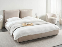 Beliani Bed Velvet Bajonna 160 X 200 Cm (Eu King Size) Taupe - thumbnail 2