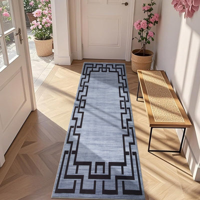 Oxford Homeware Printed Rug, Non-Slip Pet Friendly, Living Room Rugs And Hallways Runner, (Nico, 80X150Cm)