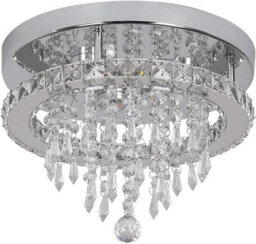 Ceiling Light Silver Crystal Flush Mount Cool White Led 30 X 22 Cm - thumbnail 2