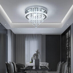 Ceiling Light Silver Crystal Flush Mount Cool White Led 30 X 22 Cm - thumbnail 6