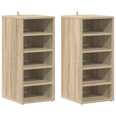 Berkfield Durable Shoe Cabinets 2 Pcs Sonoma Oak 31.5X35X70 Cm Engineered Wood - image 1