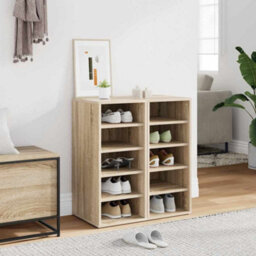 Berkfield Durable Shoe Cabinets 2 Pcs Sonoma Oak 31.5X35X70 Cm Engineered Wood - thumbnail 2