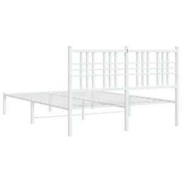 Berkfield Metal Bed Frame Without Mattress With Headboard White 140X200Cm - thumbnail 6
