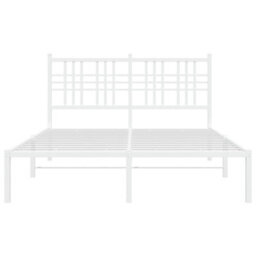 Berkfield Metal Bed Frame Without Mattress With Headboard White 140X200Cm - thumbnail 4
