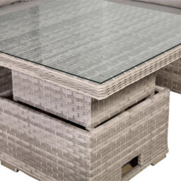 Furnishings For Less UK Grey Rattan Garden Corner Sofa Set With Rising Table & Cushions - thumbnail 7