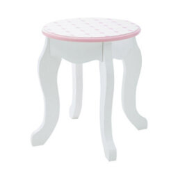 Teamson Kids Play Vanity Table Set, Children's Dressing Table With Mirror & Stool, Dreamland Castle - White/pink - thumbnail 5