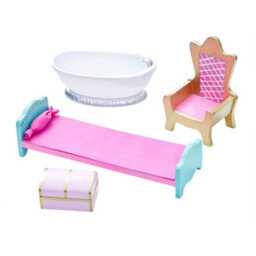 Teamson Kids Play Vanity Table Set, Children's Dressing Table With Mirror & Stool, Dreamland Castle - White/pink - thumbnail 6