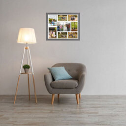 AK Frames 20X16 Dark Grey Modern Multi Photo Frame With White Mount - Holds 9 Apertures (2X) 7X5, (7X) 6X4 Photos - thumbnail 3
