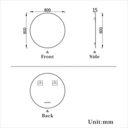 SLINE Bathroom 800mm Wall-Mounted Round Mirror Tempered Glass Hd Mirror - thumbnail 3