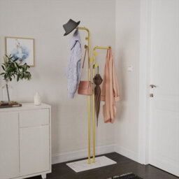 Fativo L60X W30X H176Cm Floor/wall Corner Clothes Rack Entryway Hall Tree Garment Coat Stand With 5 Hooks & Heavy Base - thumbnail 6