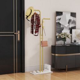 Fativo L60X W30X H176Cm Floor/wall Corner Clothes Rack Entryway Hall Tree Garment Coat Stand With 5 Hooks & Heavy Base - thumbnail 7