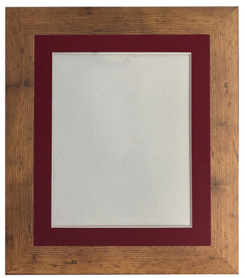 Frames By Post Metro Vintage Wood Frame With Red Mount 40 X 50Cm Image Size A3 - image 1