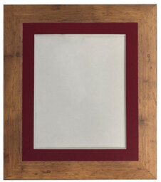 Frames By Post Metro Vintage Wood Frame With Red Mount 40 X 50Cm Image Size A3
