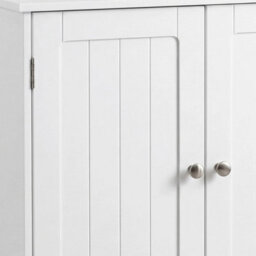 White Bathroom Wall Cabinet Storage Cupboard Wall Mounted With 2 Doors - thumbnail 6