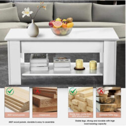 Wooden Coffee Table With Storage Lift Top Up Drawer Shelf Living Room Oofpmejmty - thumbnail 3