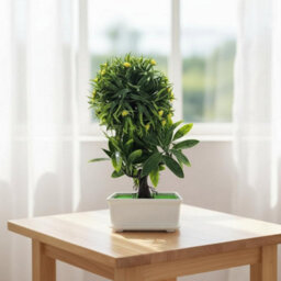 2Pcs Artificial Bonsai Tree - Fake Plant In Pot Artificial Plants Japanese Pine Bonsai Plant For Home Decoration - thumbnail 7
