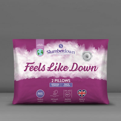 Slumberdown Feels Like Down 2 Medium Pillows - image 1