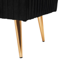 Beliani Upholstered Bench Paterson Velvet Black - thumbnail 6