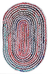 Second Nature Online Carnival Oval Bedroom Rug Ethical Source With Recycled Fabric / 60 Cm X 90 Cm - thumbnail 4