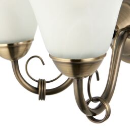 GoodHome Dives Antique Brass Effect Double Wired Wall Light - thumbnail 6