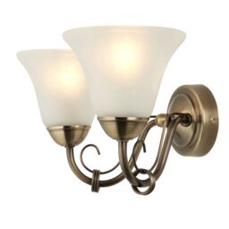 GoodHome Dives Antique Brass Effect Double Wired Wall Light - thumbnail 5