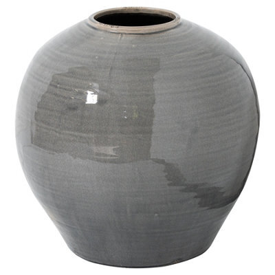 Hill Interiors Garda Regola Glazed Vase Grey (38Cm X 37Cm X 37Cm) - image 1