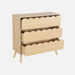 Sweeek - Wood-Effect Children's Chest Of 3 Drawers Natural 80X30X79 Cm - Azur - thumbnail 3