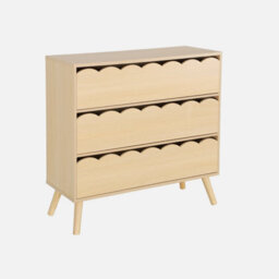 Sweeek - Wood-Effect Children's Chest Of 3 Drawers Natural 80X30X79 Cm - Azur