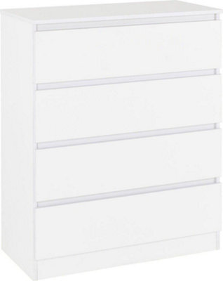 Seconique Malvern 4 Drawer Chest White Recessed Handles - image 1